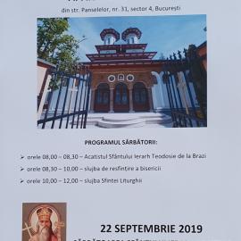 BISERICA PAROHIALĂ VA FI RESFINȚITĂ ÎN ZIUA DE 22 SEPTEMBRIE 2019