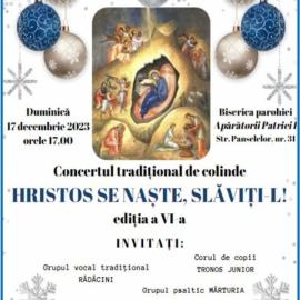 O NOUĂ EDIȚIE A CONCERTULUI TRADIȚIONAL DE COLINDE ”HRISTOS SE NAȘTE, MĂRIȚI-L!”